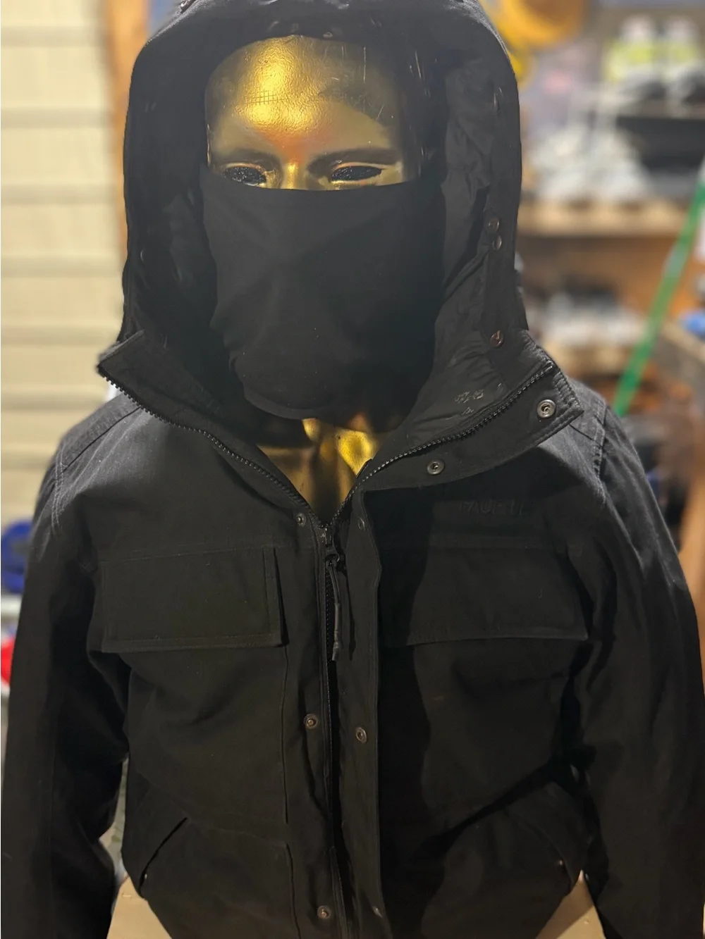 The North Face Men's Black Puffer Jacket with White Logo